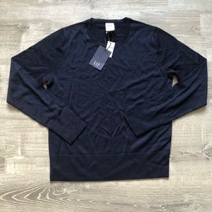 Blue Crew Neck Sweater- Tall Size